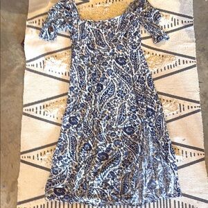 Elegant Blue and White Women's Dress